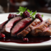 Magret de Pato ao Molho de Vinho Tinto e Frutas Vermelhas