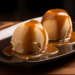 Sorvete de Baunilha com Calda de Caramelo. Delicia de Tratamento