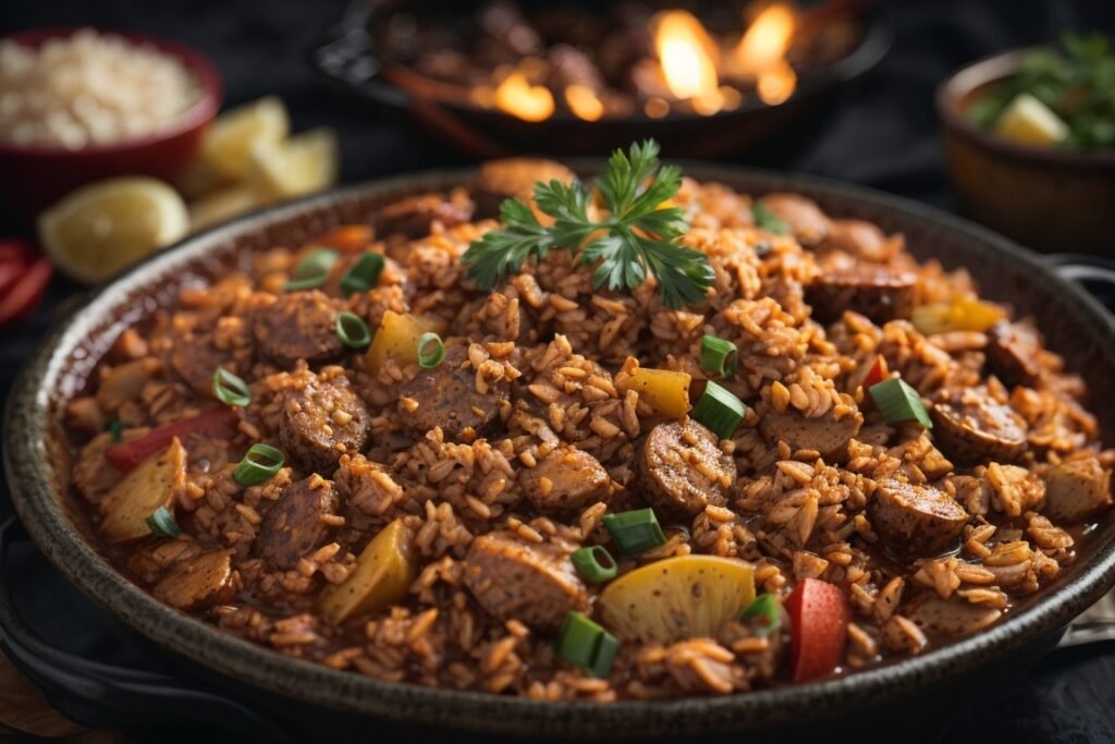 Jambalaya da Louisiana: Prato Picante com Frutos do Mar e Linguiça! 3 Jambalaya da Louisiana: Prato Picante com Frutos do Mar e Linguiça!