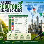 Os 10 Maiores produtores de etanol do mundo: ranking atualizado e os países que lideram o mercado